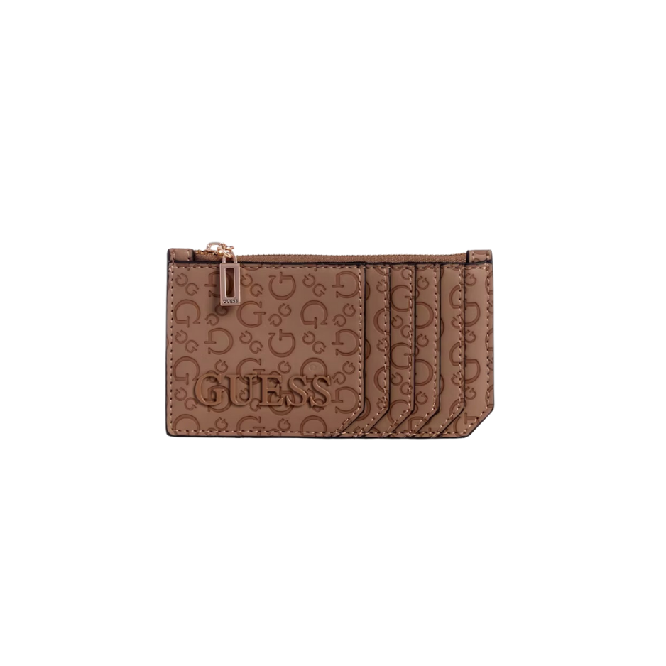 Tarjetero Guess Café con estampado 